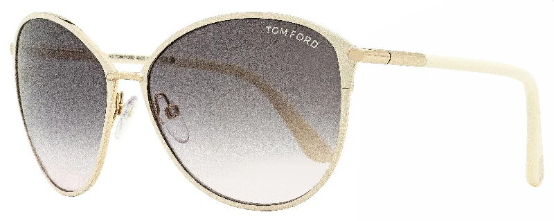 Tom Ford Women's Penelope Sunglasses TF320 25B Cream/Gold 59mm Geometric - Patterned Frame Design Tom Ford Women's Penelope Sunglasses TF320 25B Cream/Gold 59mm Geometric - Patterned Frame Design