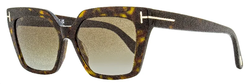 Tom Ford Women's Winona Polarized Sunglasses TF1030 52H Dark Havana 53mm Wire - Frame Intellectual Look Tom Ford Women's Winona Polarized Sunglasses TF1030 52H Dark Havana 53mm Wire - Frame Intellectual Look