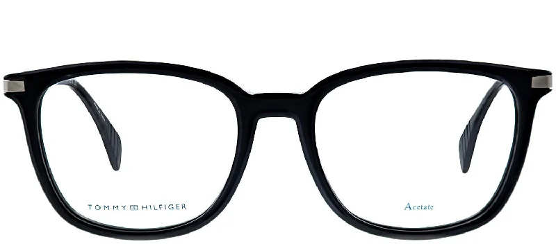 Tommy Hilfiger TH 1558 Rectangle Eyeglasses Leather - Trimmed Luxe Style