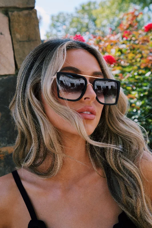 Velda Sunglasses, Black/Goldfade | Otra Flip - Up Dual - Purpose Design