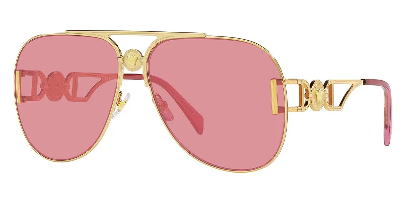 Versace Unisex 63mm Gold Sunglasses VE2255-1002A4-63 Vintage Horn - Rimmed Style