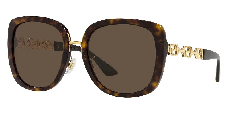 Versace Women's 56mm Havana Sunglasses Oval - Shaped Academic Look