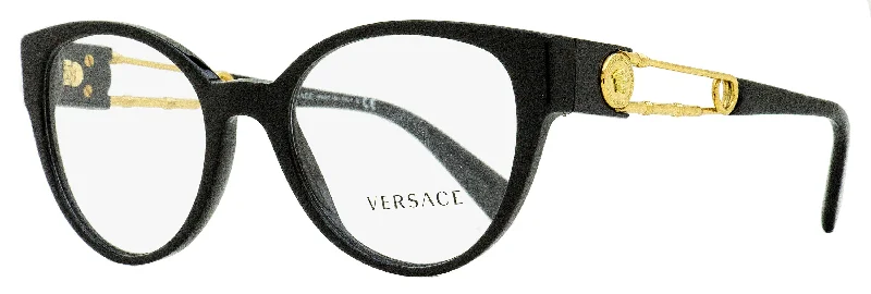 Versace Women's Oval Eyeglasses VE3307 GB1 Black/Gold 52mm Tinted - Lens Reading Glasses