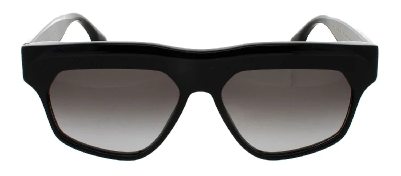 Victoria Beckham VB603S 001 Rectangle Sunglasses Glossy Metal Frame Look