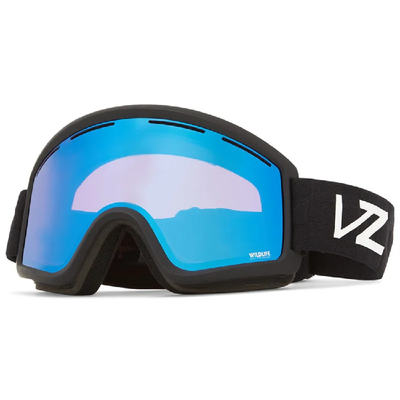 Von Zipper Cleaver Snowboard Goggles - Black Satin/Wildlife Low Light Plus Clip - On Sunglasses Convenience Von Zipper Cleaver Snowboard Goggles - Black Satin/Wildlife Low Light Plus Clip - On Sunglasses Convenience