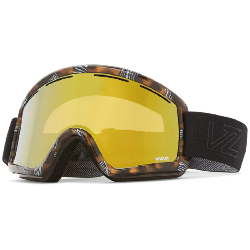Von Zipper Cleaver Snowboard Goggles - Hana Beaman/Vz Tort/Wildlife Bronze Chrome Leather - Trimmed Luxe Style Von Zipper Cleaver Snowboard Goggles - Hana Beaman/Vz Tort/Wildlife Bronze Chrome Leather - Trimmed Luxe Style