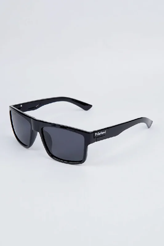 Wayfarer Polarized Sunglasses - Black Sports - Wrap Performance Look
