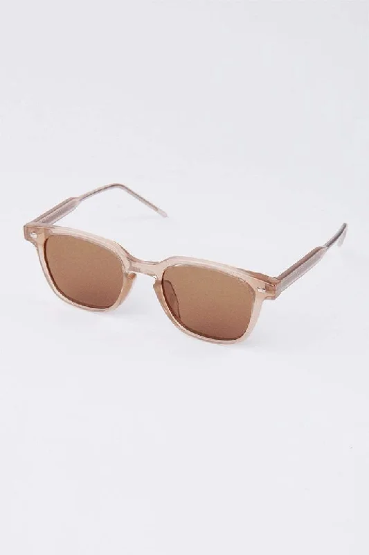 Wayfarer Sunglasses - Peach Rhinestone - Embellished Glam Design