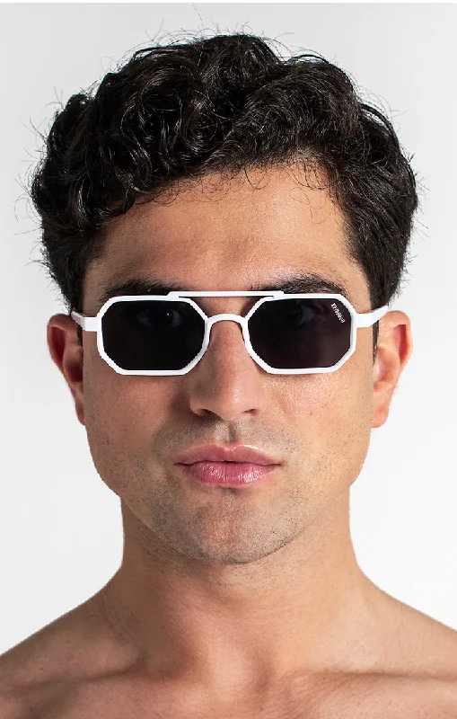 White Hexa Sunglasses Polarized - Lens Fishing Style