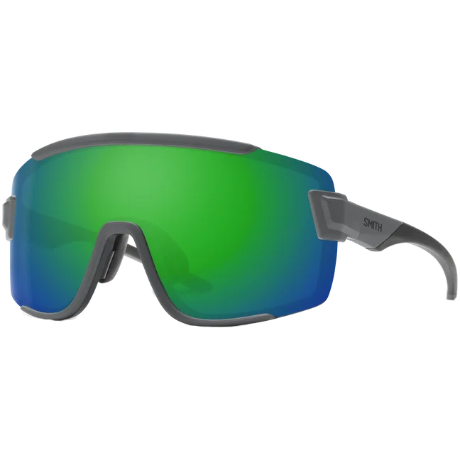 Wildcat - Matte Cement/ChromaPop Green Mirror Wrap - Around Ski Goggles