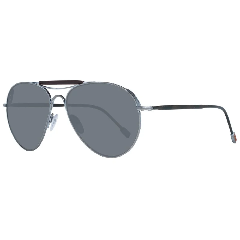 Zegna Couture  Men Men's Sunglasses Leather - Trimmed Luxe Style